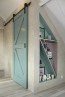 Black rustic sliding barn door hardware sliding track 1.7M