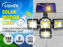 Solar light -- 4 head 198 LED Motion Sensor Light Outdoor Garden Wall Security