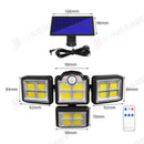 Solar light -- 4 head 198 LED Motion Sensor Light Outdoor Garden Wall Security
