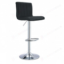 nzmegabuy black PU leather adjustable swivel bar stool with a chrome base and footrest for modern kitchen counters