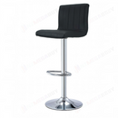 nzmegabuy black PU leather adjustable swivel bar stool with a chrome base and half-moon footrest