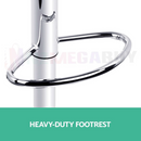 nzmegabuy bar stool featuring a durable chrome half-moon footrest on a stainless steel support column
