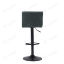 nzmegabuy grey PU leather swivel bar stool with chrome base and footrest viewed from the back