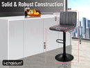 Bar Stool Kitchen Dining Chairs Bar stools PU PVC Leather Gas Lift (Marble Grey)  2 Pcs , 4 Pcs
