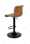 Brown PU Leather Bar Stools NZ – Adjustable Gas Lift Swivel Chairs