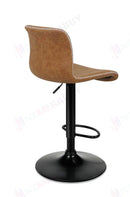 Brown PU Leather Bar Stools NZ – Adjustable Gas Lift Swivel Chairs