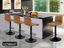 Brown PU Leather Bar Stools NZ – Adjustable Gas Lift Swivel Chairs