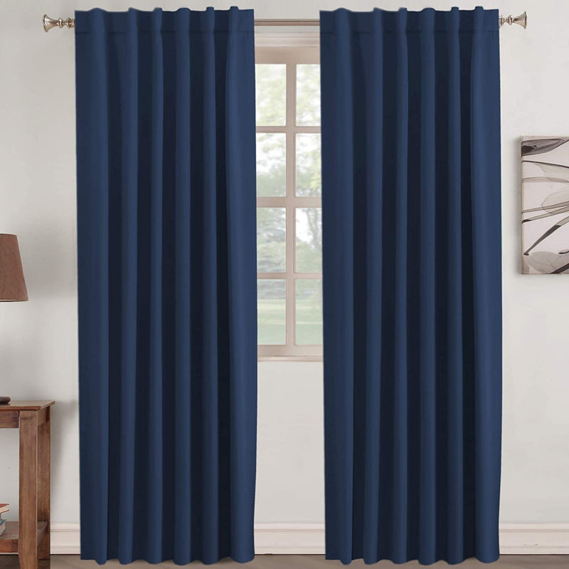 Blockout Curtain Back Tab 2PC AP Navy Blue* 4 Sizes