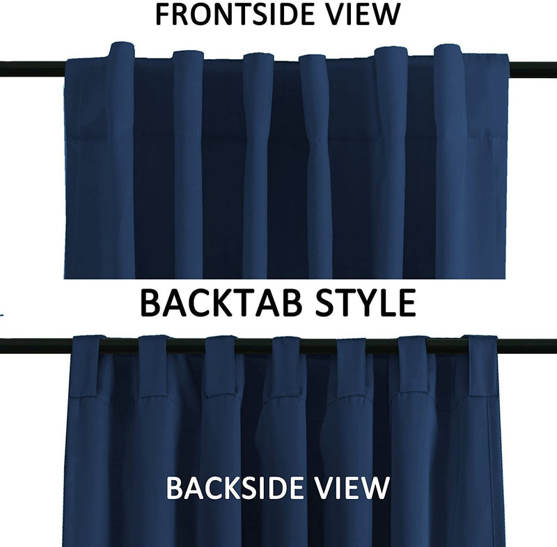 Blockout Curtain Back Tab 2PC AP Navy Blue* 4 Sizes