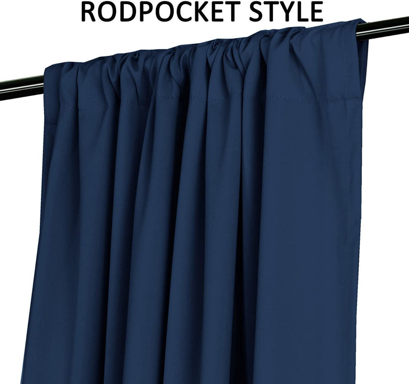 Blockout Curtain Back Tab 2PC AP Navy Blue* 4 Sizes