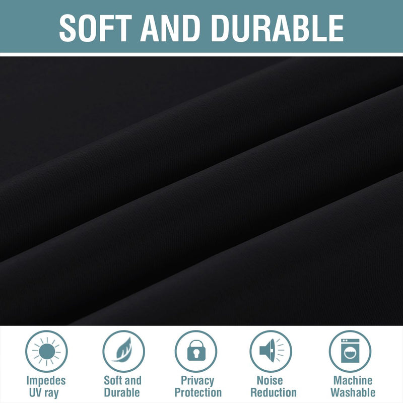 Blockout Curtain Back Tab 2PC AP Black * 4 Sizes