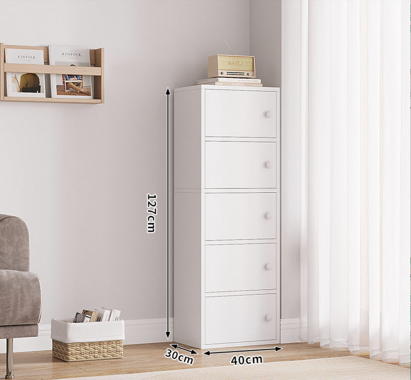 CREATIVA  Cabinet Storage Tall Slim Furniture Cupboard 127cm