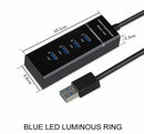 4 Port USB 3.0 Multi High Speed HUB Splitter Expansion Desktop Laptop