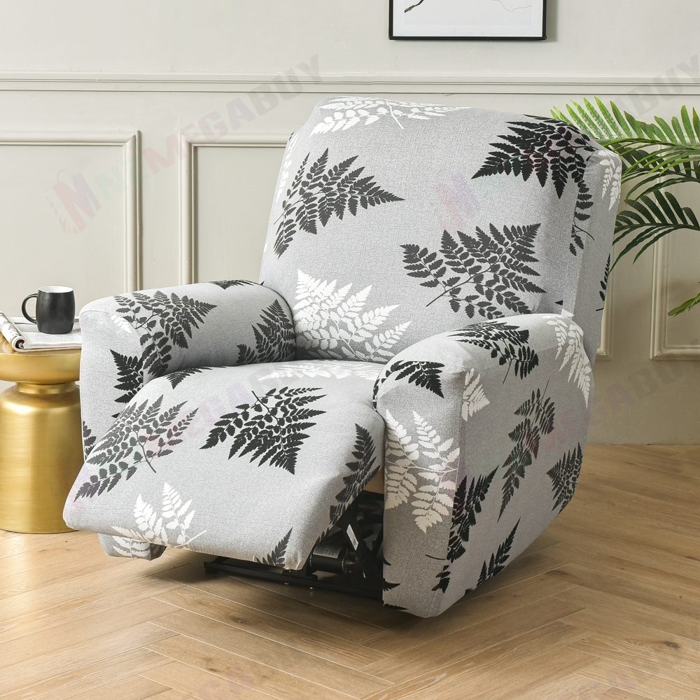 Recliner Chair Cover Monochrome Foliage