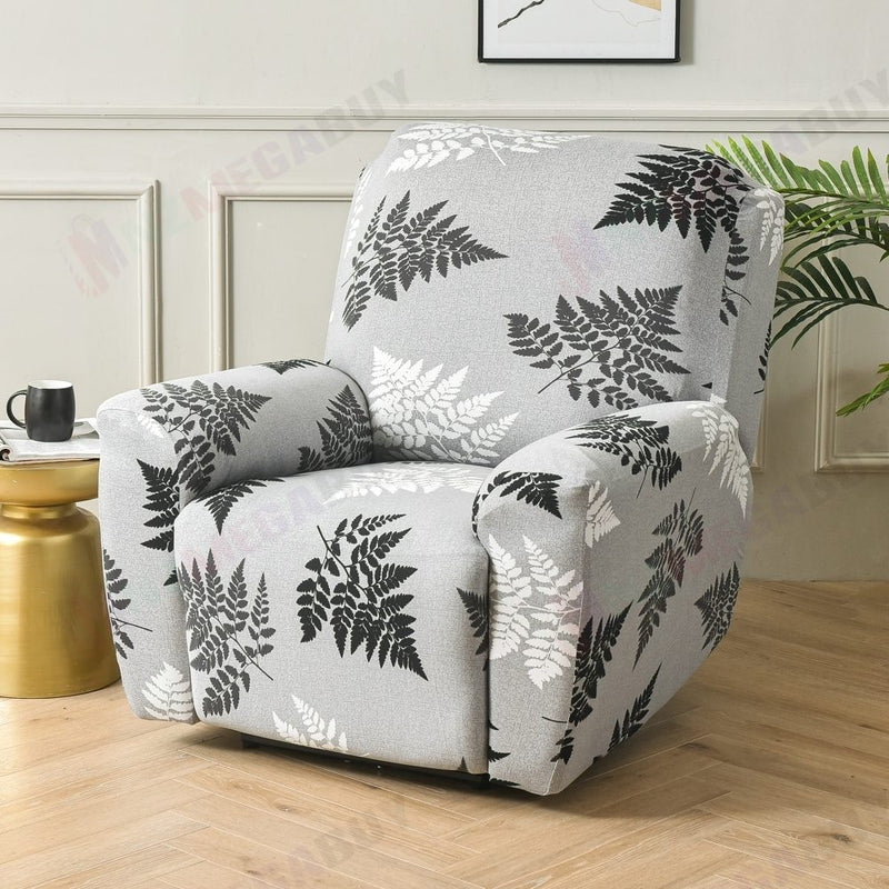 Recliner Chair Cover * Monochrome Foliage