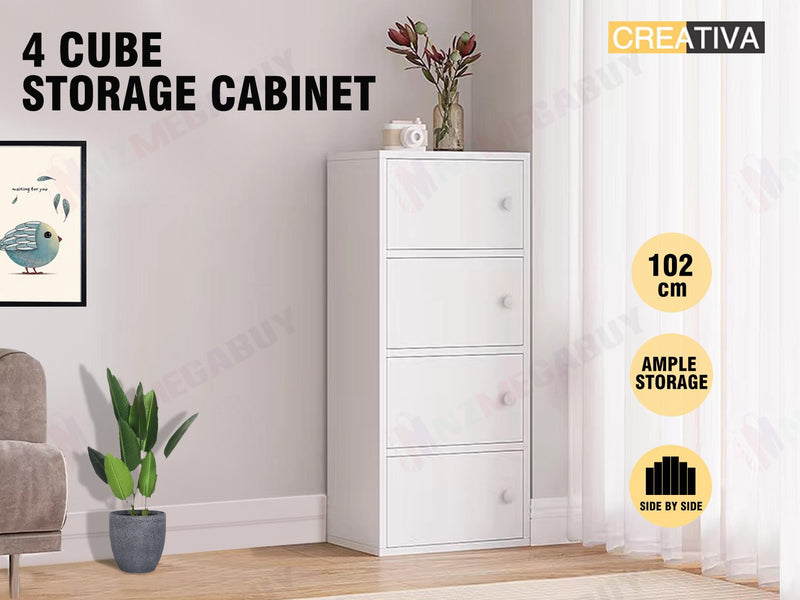 CREATIVA  Cabinet Storage Tall Slim Furniture Cupboard 102cm