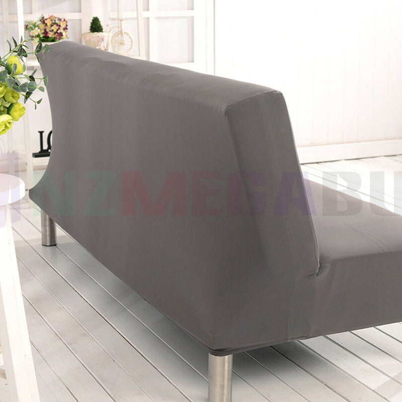 Foldable Armless Sofa Bed Slipcover Cover Couch*black storm