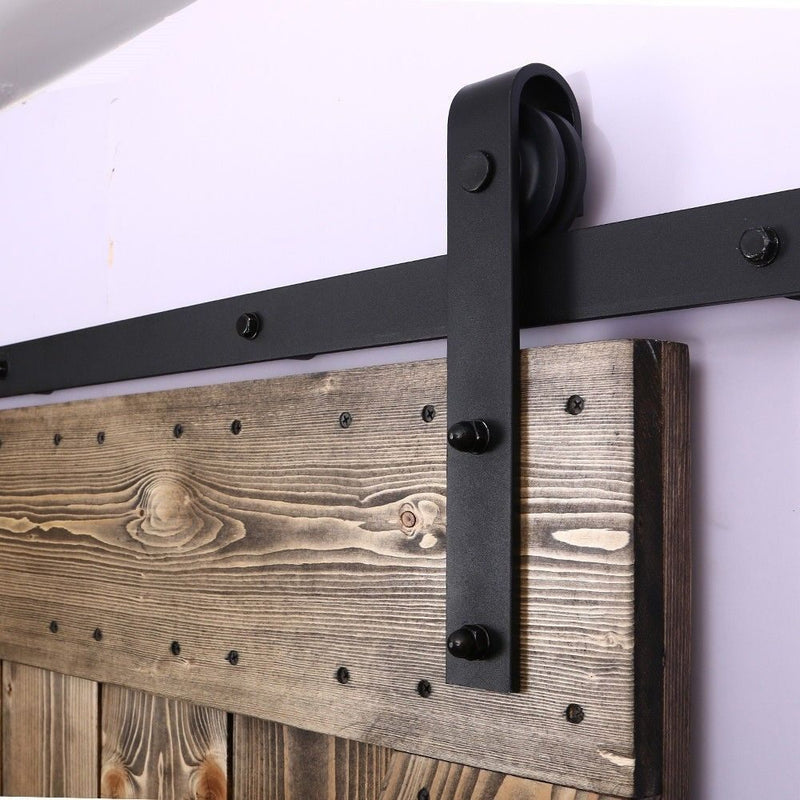 Black rustic sliding barn door hardware sliding track 2.2M