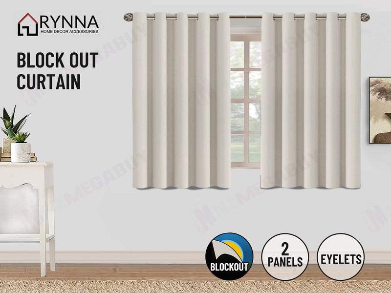 Blockout Curtain Eyelet 2pc  Ivory * 3 sizes