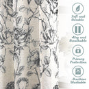 Natural Linen Blended Curtain  Eyelet  2PC (SM, black)* 2 Sizes