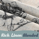 Natural Linen Blended Curtain  Eyelet  2PC (SM, black)* 2 Sizes