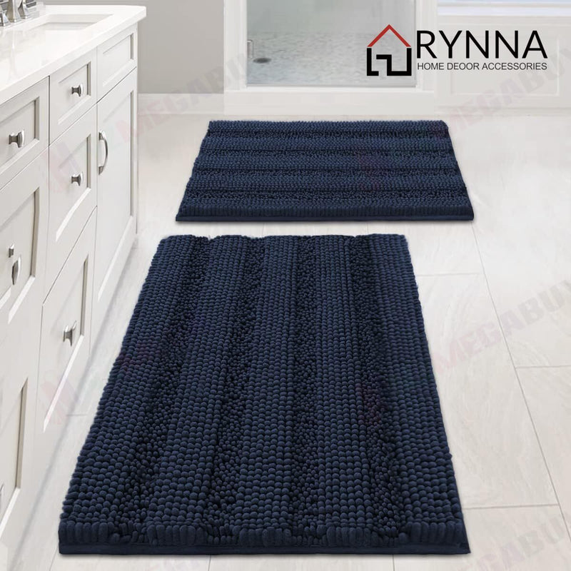 2 Piece Bathroom Set Bathroom Rugs Bath Mat Set*Navy Blue