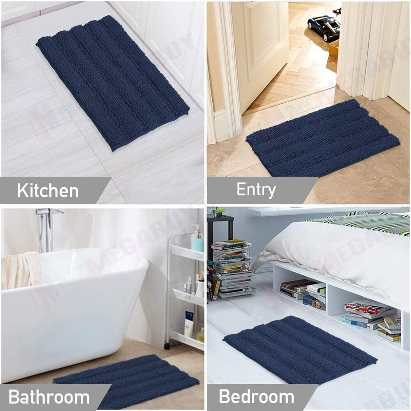 2 Piece Bathroom Set Bathroom Rugs Bath Mat Set*Navy Blue