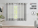 Brand New Sheer Curtain Eyelet *2panels Readymade"  Grey 3 sizes