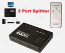 3 Port HDMI Splitter Switch Switcher Hub Box HDTV Ultra HD 4K 60Hz with Remote