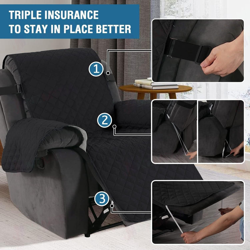 Recliner Covers Reversible Quilted  * 4 Colors *