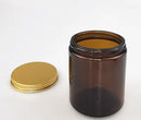 Amber Glass Jar with Golden Lid 100ml x 2