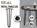 Coffee Dinner Hairpin Table Leg Steel Industrial Desk Bench 3 Rod Metal 4PC*2 Sizes