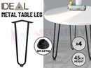 4x Metal Hairpin Legs Table Leg Retro Coffee Table Welded Leg " Black* 5 Sizes