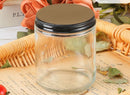 Clear Glass Jar with Black Lid 100ml x 2