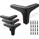 nzmegabuy 4-pack of 17cm black metal hairpin furniture legs with pre-drilled mounting brackets and included screws