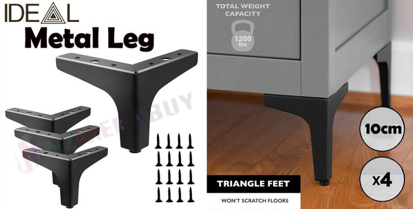 4x Metal Hairpin Legs Table Leg Retro Coffee Table Welded Leg 10cm Black