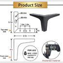 nzmegabuy 17cm black metal hairpin furniture legs with technical dimensions and 440 lbs load capacity per leg