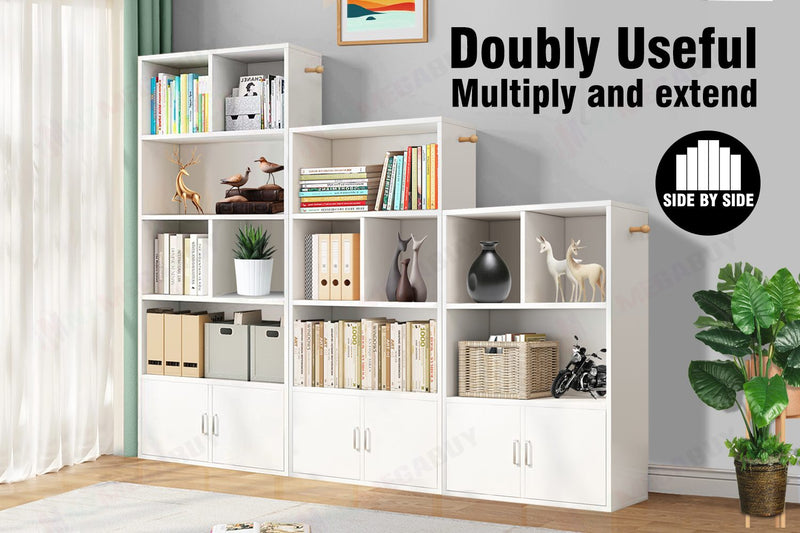 Bookcase Display Shelf Storage Cabinet Stand Home Office Bookshelf  * White