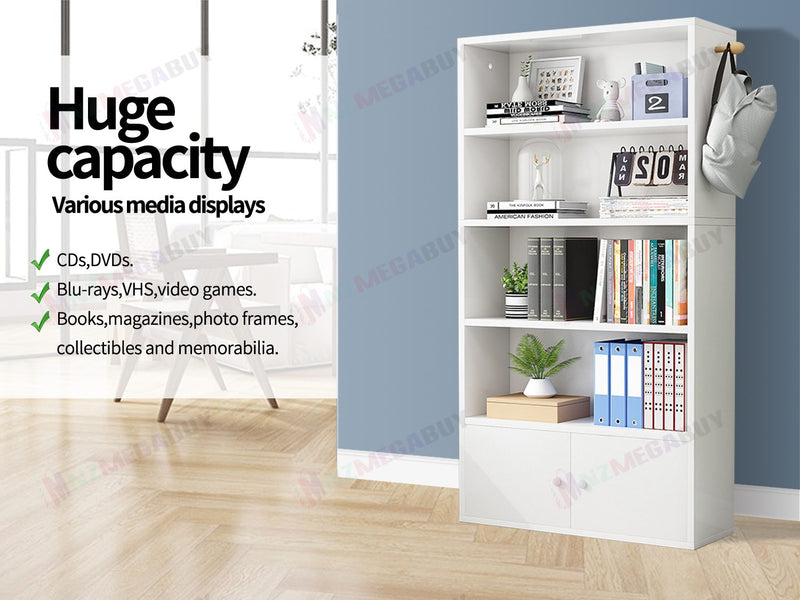 Bookcase Display Shelf Storage Cabinet Stand Home Office Bookshelf  * White