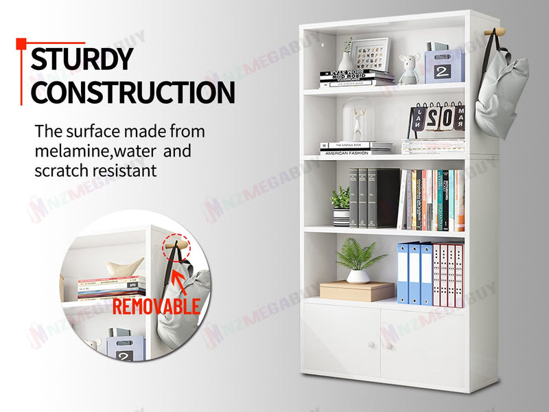 Bookcase Display Shelf Storage Cabinet Stand Home Office Bookshelf  * White