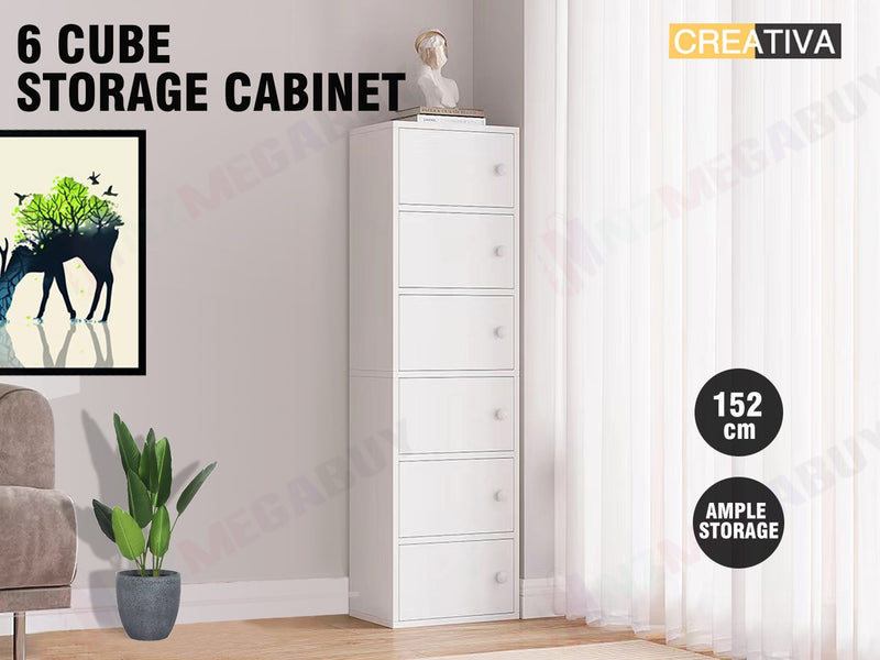 CREATIVA  Cabinet Storage Tall Slim Furniture Cupboard 152cm