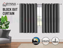Blockout Curtain Eyelet 2PC Charcoal 4 Sizes