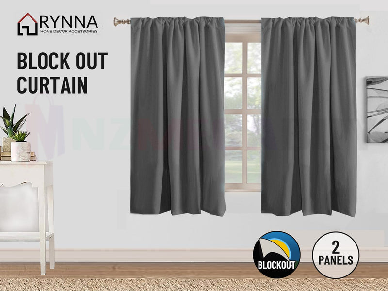 Blockout Curtain Back Tab 2PC Charcoal AP *4 Sizes