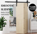 Black rustic folding sliding barn door hardware sliding track 1.83M