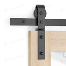 Black rustic folding sliding barn door hardware sliding track 1.83M