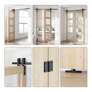 Black rustic folding sliding barn door hardware sliding track 1.83M