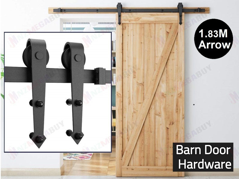 Black rustic sliding barn door hardware sliding track 1.83M