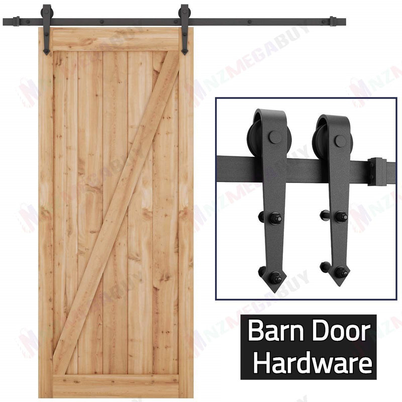 Black rustic sliding barn door hardware sliding track 1.83M