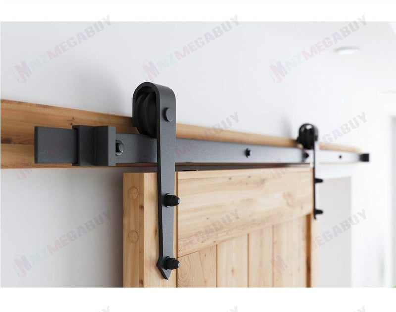 Black rustic sliding barn door hardware sliding track 1.83M