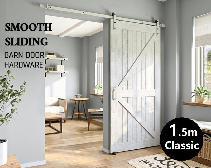 White rustic sliding barn door hardware sliding track 1.5M